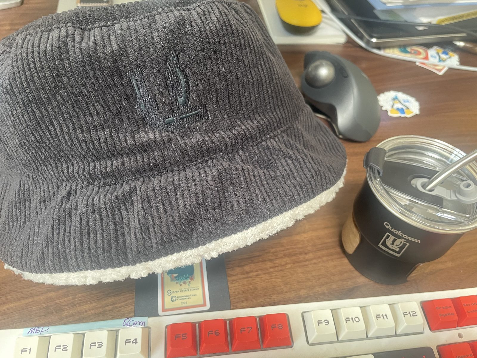 The LPC plumber penguin hat Drew Fustini gave me after the conference